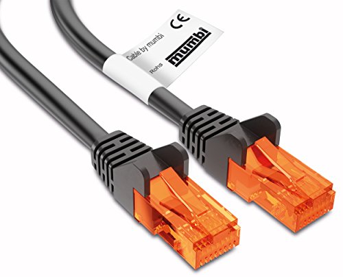 mumbi 5m CAT.5e Ethernet Lan Netzwerkkabel – CAT.5e (RJ-45 5 Meter Kabel in schwarz