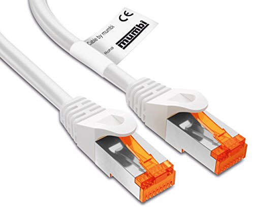 mumbi 3m Cat.6 Ethernet Lan Netzwerkkabel – Cat.6 FTP (RJ-45 3 Meter Kabel in weiss