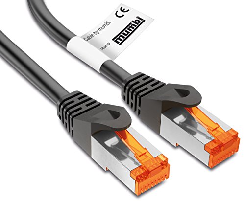 mumbi 1m Cat.6 Ethernet Lan Netzwerkkabel – Cat.6 FTP (RJ-45 1 Meter Kabel in schwarz
