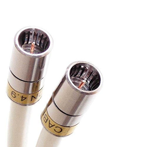 10 m Kabelmodem-F-Quick-Anschlusskabel mit 3fach geschirmtem Kabel, PVC weiß, Class A+ und Cabelcon F-SC-56 CX3 4.9