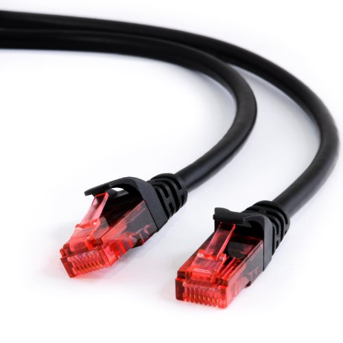 5m – CAT.6 Ethernet Gigabit Lan Netzwerkkabel (RJ45) | 10/100/1000Mbit/s | Patchkabel | UTP | kompatibel zu CAT.5 / CAT.5e / CAT.7 | Switch/Router/Modem/Patchpannel/Access Point/Patchfelder | schwarz