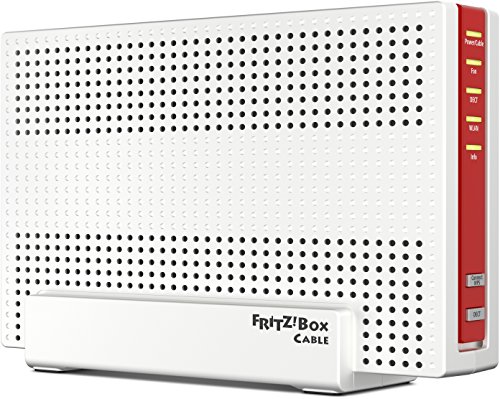 AVM FRITZ!Box 6590 Cable WLAN AC + N Router (DOCSIS-3.0-Kabelmodem, Dual-WLAN AC+N mit 1.733 Mbit/s (5 GHz) + 800 MBit/s MBit/s (2,4 GHz), VoIP-Telefonanlage, DECT-Basis)