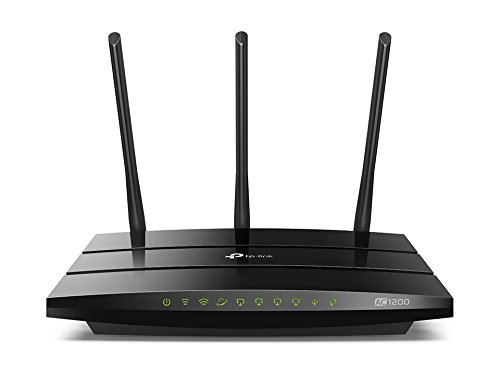 TP-Link Archer C1200 AC1200 Gigabit Dualband WLAN Router (für Anschluss an Kabel-/DSL-/GlasfaserModem, 300 Mbit/s (2,4GHz) + 867 Mbit/s (5GHz), IPv6, App Steuerung, USB 2.0, Media/FTP/Print Server), schwarz