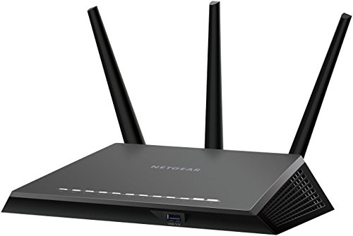 Netgear R7000P-100PES AC2300 Nighthawk WLAN-Router (funktioniert mit Alexa, 1 x USB 2.0, 1 x USB 3.0, Beamforming+ QoS, 600 + 1625 MBit/s, MU-MIMO, Dualband, 4 x LAN Ports, 1 x WAN Port) schwarz