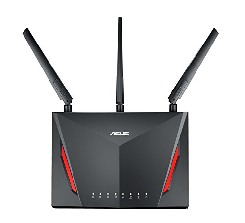 Asus RT-AC86U AC2900 Pro-Gamer WLAN Router (AiMesh, Ping Beschleuniger, 4x GB-LAN, 1.8 GHz Dual-Core CPU, App Steuerung, AiProtection by Trendmirco, Wave2 Mu-Mimo, Multifunktion-USB 3.0)