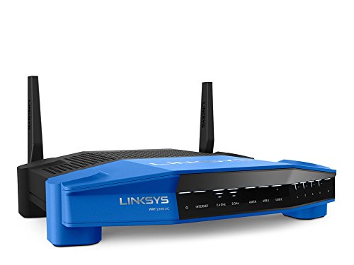Linksys WRT1200AC-EU Wireless AC1200 Open Source Router (1200Mbit/s, Dual Band, 4 Gigabit Ethernet Ports, 1x USB 3.0, Smart WiFi app), schwarz