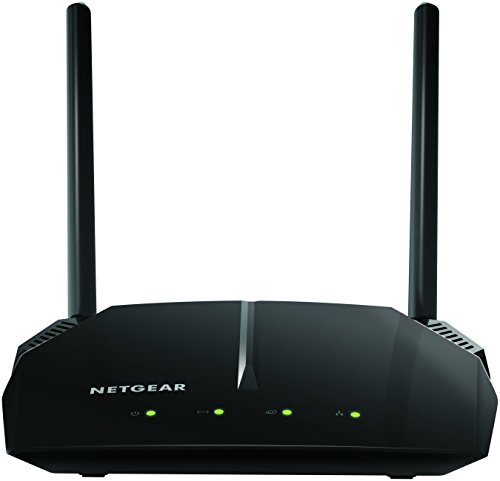 Netgear R6120-100PES AC1200 WLAN Router (802.11ac Dualband, 5 10/100-MBit/s-Fast-Ethernet-Anschlüsse, USB 2.0-Anschluss, 300 + 867 MBit/s) schwarz